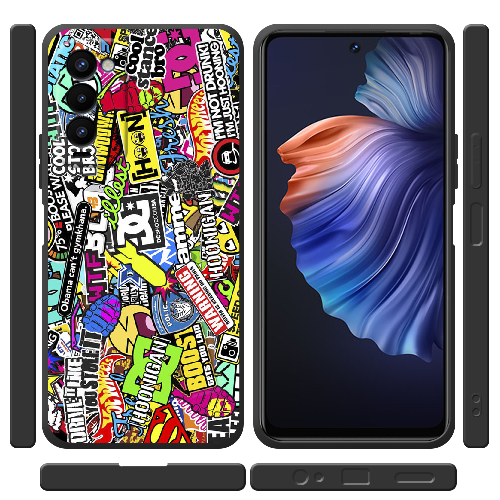 Чехол BoxFace Tecno Camon 18 / 18P Multicolored Inscriptions