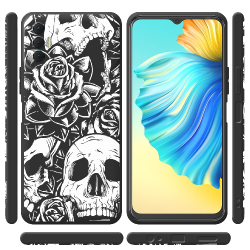 Чехол BoxFace Tecno Spark 8P Skull and Roses