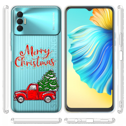 Чехол BoxFace Tecno Spark 8P Holiday Car Merry Christmas