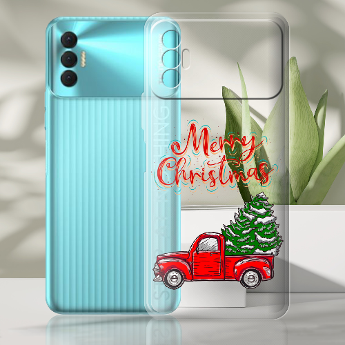 Чехол BoxFace Tecno Spark 8P Holiday Car Merry Christmas