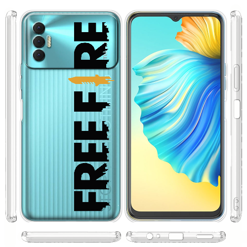 Чехол BoxFace Tecno Spark 8P Черный Free Fire