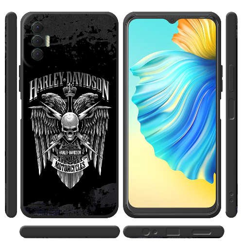 Чехол BoxFace Tecno Spark 8P Harley Davidson skull and eagles