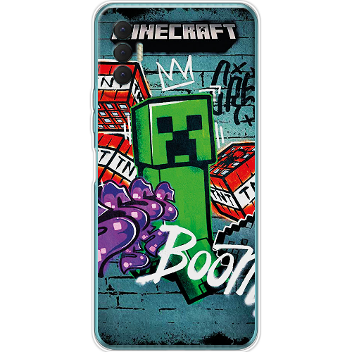 Чехол BoxFace Tecno Spark 8P Minecraft Graffiti