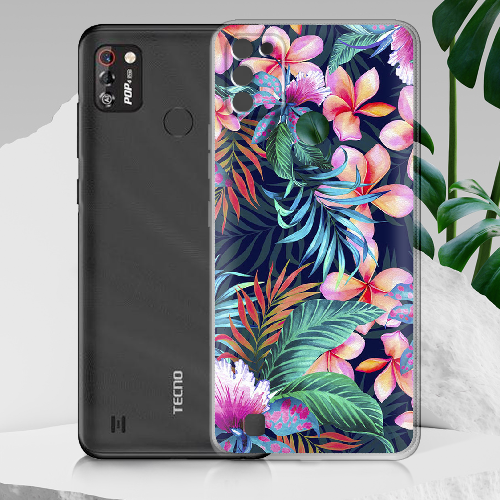 Чехол BoxFace Tecno Pop 4 Pro flowers in the tropics