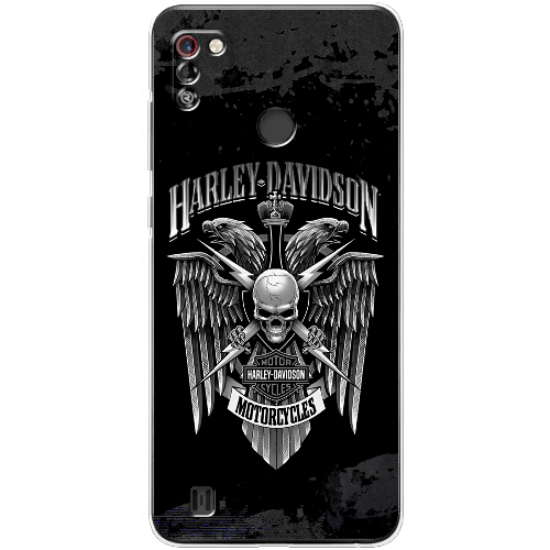 Чехол BoxFace Tecno Pop 4 Pro Harley Davidson skull and eagles