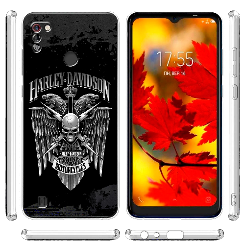 Чехол BoxFace Tecno Pop 4 Pro Harley Davidson skull and eagles