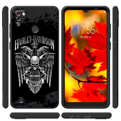 Чехол BoxFace Tecno Pop 4 Pro Harley Davidson skull and eagles