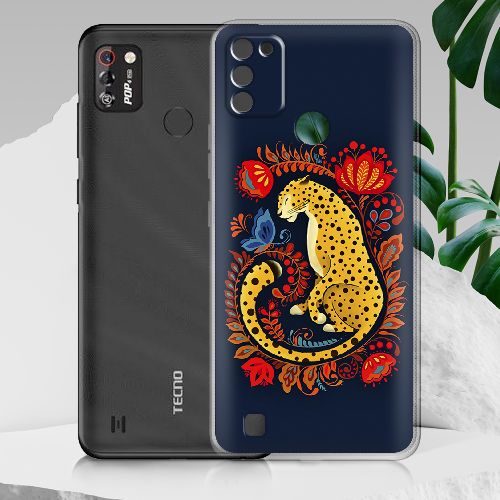 Чехол BoxFace Tecno Pop 4 Pro Petrykivka Leopard