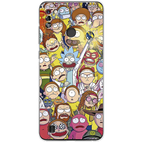 Чехол BoxFace Tecno Pop 4 Pro Rick and Morty все герои