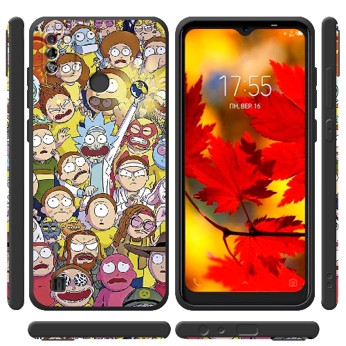 Чехол BoxFace Tecno Pop 4 Pro Rick and Morty все герои