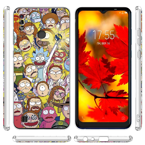 Чехол BoxFace Tecno Pop 4 Pro Rick and Morty все герои