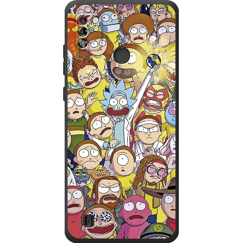 Чехол BoxFace Tecno Pop 4 Pro Rick and Morty все герои