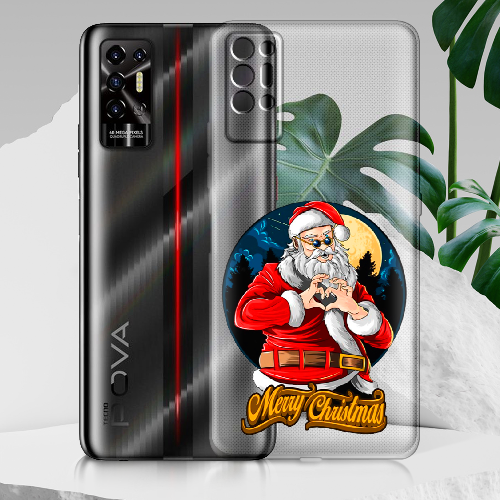 Чехол BoxFace Tecno POVA 2 Cool Santa and heart