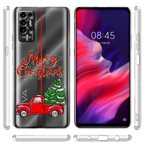 Чехол BoxFace Tecno POVA 2 Holiday Car Merry Christmas