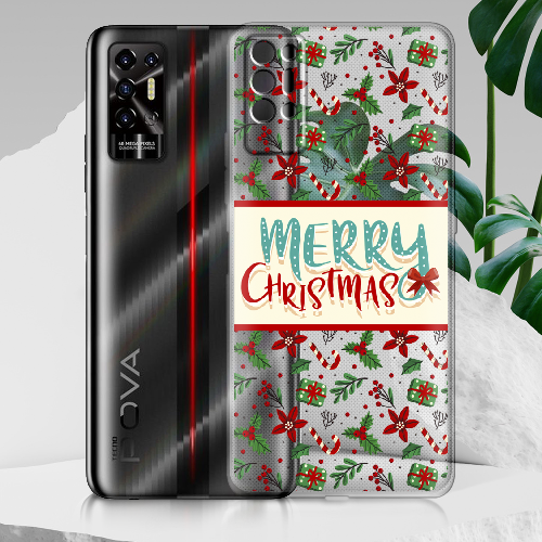 Чехол BoxFace Tecno POVA 2 Vintage Christmas Congratulation