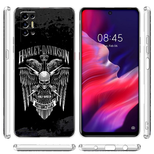 Чехол BoxFace Tecno POVA 2 Harley Davidson skull and eagles