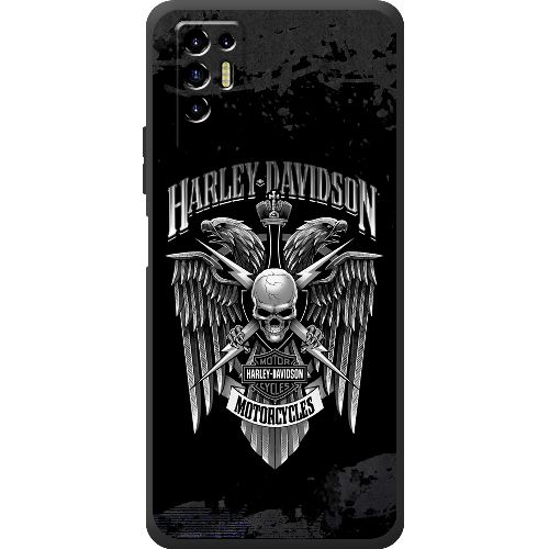 Чехол BoxFace Tecno POVA 2 Harley Davidson skull and eagles