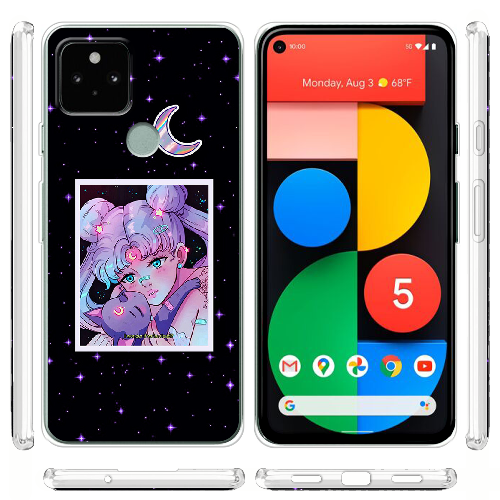 Чехол BoxFace Google Pixel 5 Sailor Moon night