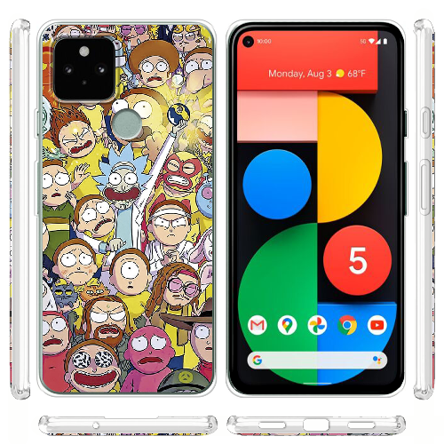 Чехол BoxFace Google Pixel 5 Rick and Morty все герои