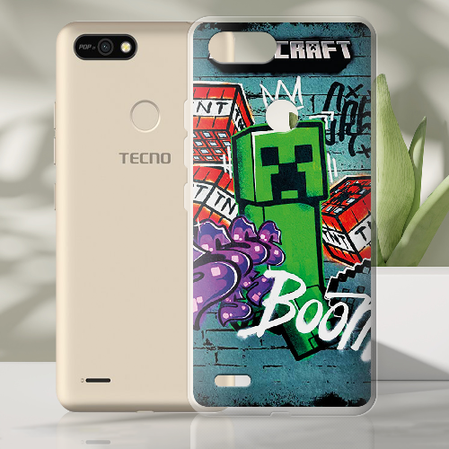 Чехол BoxFace Tecno Pop 2F Minecraft Graffiti