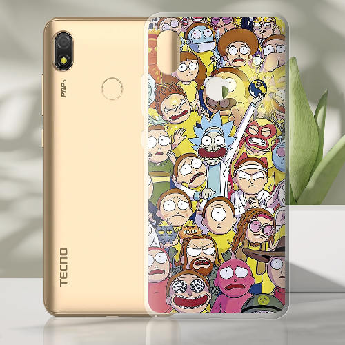 Чехол BoxFace Tecno Pop 3 Rick and Morty все герои