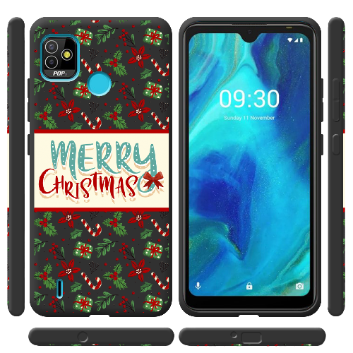 Чехол BoxFace Tecno Pop 5 Vintage Christmas Congratulation 