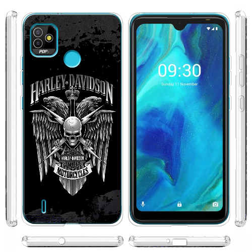 Чехол BoxFace Tecno Pop 5 Harley Davidson skull and eagles 