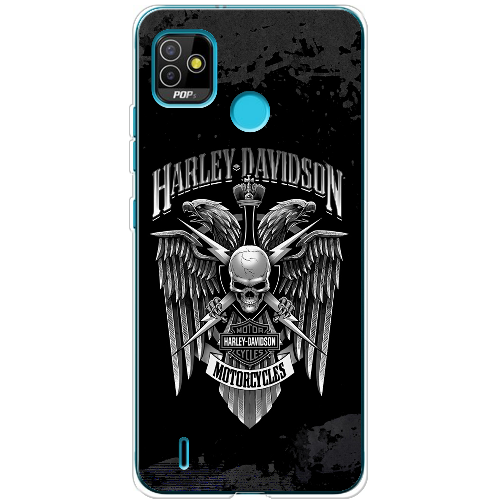 Чехол BoxFace Tecno Pop 5 Harley Davidson skull and eagles 