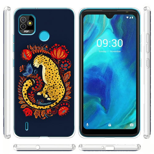 Чехол BoxFace Tecno Pop 5 Petrykivka Leopard 