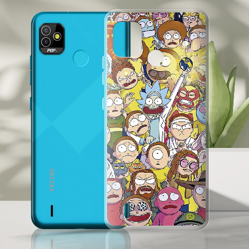 Чехол BoxFace Tecno Pop 5 Rick and Morty все герои 