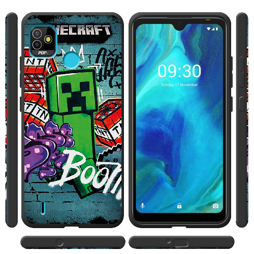 Чехол BoxFace Tecno Pop 5 Minecraft Graffiti 