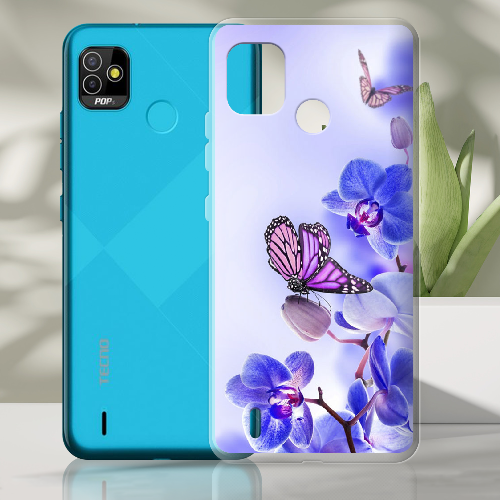 Чехол BoxFace Tecno Pop 5 Orchids and Butterflies 