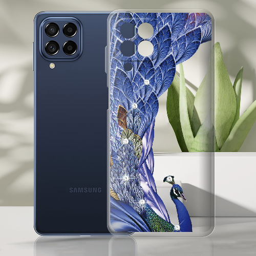 Чехол BoxFace Samsung Galaxy M53 5G (M536) Павлин со стразами