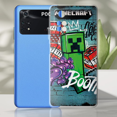 Чехол BoxFace Poco M4 Pro 4G Minecraft Graffiti