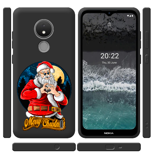 Чехол BoxFace Nokia C21 Cool Santa and heart