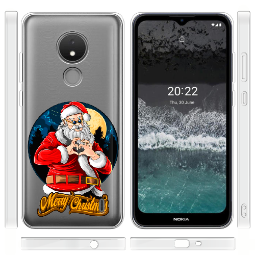 Чехол BoxFace Nokia C21 Cool Santa and heart