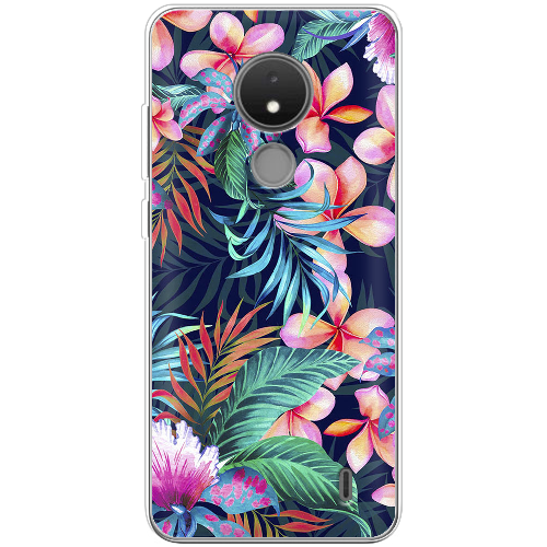 Чехол BoxFace Nokia C21 flowers in the tropics