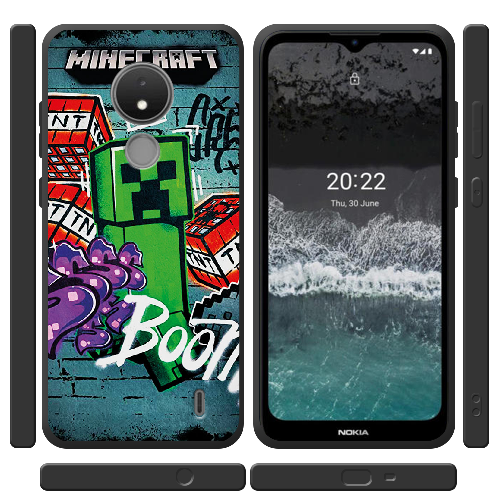 Чехол BoxFace Nokia C21 Minecraft Graffiti