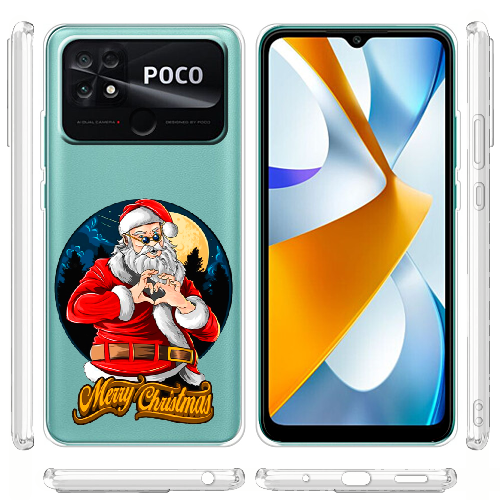 Чехол BoxFace Poco C40 Cool Santa and heart