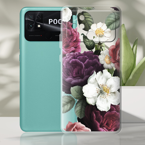 Чехол BoxFace Poco C40 Цветочные Темные Сны