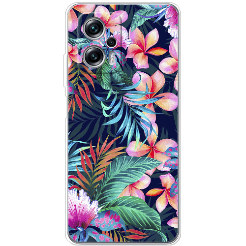 Чехол BoxFace Poco X4 GT flowers in the tropics