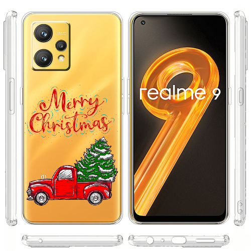 Чехол BoxFace Realme 9 Holiday Car Merry Christmas