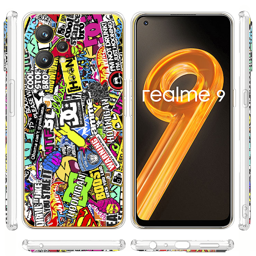 Чехол BoxFace Realme 9 Multicolored Inscriptions