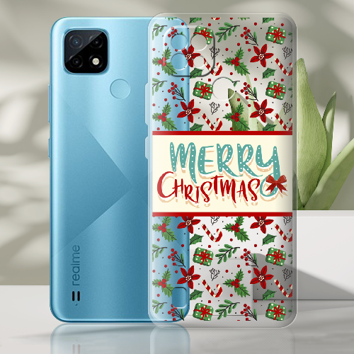 Чехол BoxFace Realme C21 Vintage Christmas Congratulation