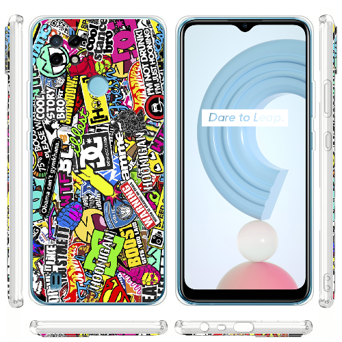 Чехол BoxFace Realme C21 Multicolored Inscriptions