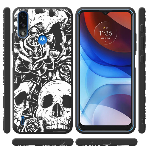 Чехол BoxFace Motorola E7 Power Skull and Roses