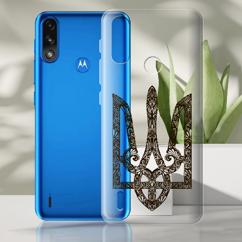 Чехол BoxFace Motorola E7 Power Ukrainian Black Trident