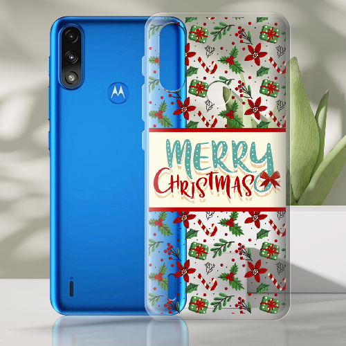 Чехол BoxFace Motorola E7 Power Vintage Christmas Congratulation