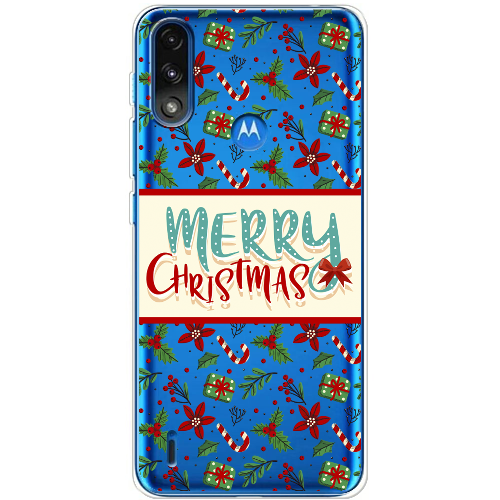 Чехол BoxFace Motorola E7 Power Vintage Christmas Congratulation