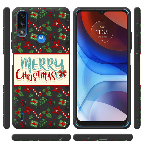 Чехол BoxFace Motorola E7 Power Vintage Christmas Congratulation